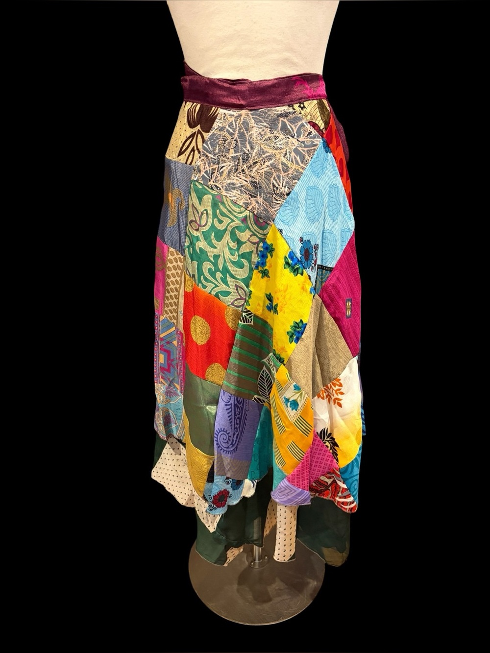 jackpot #8 recycled silk sari reversible wrap skirt